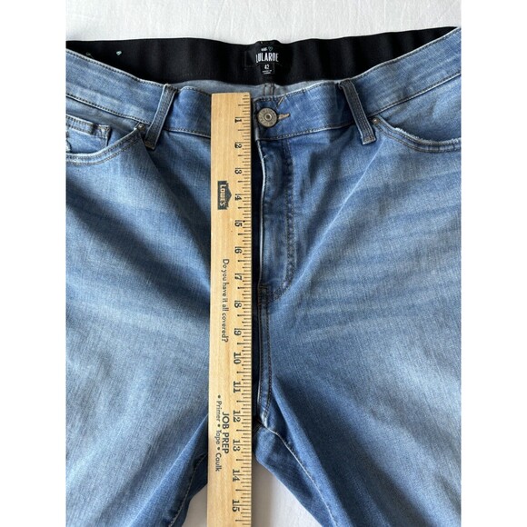 Lularoe Jeans Womens 42 Blue Skinny High Rise‎ Stretch Light Denim Scallop Hem - Picture 9 of 10